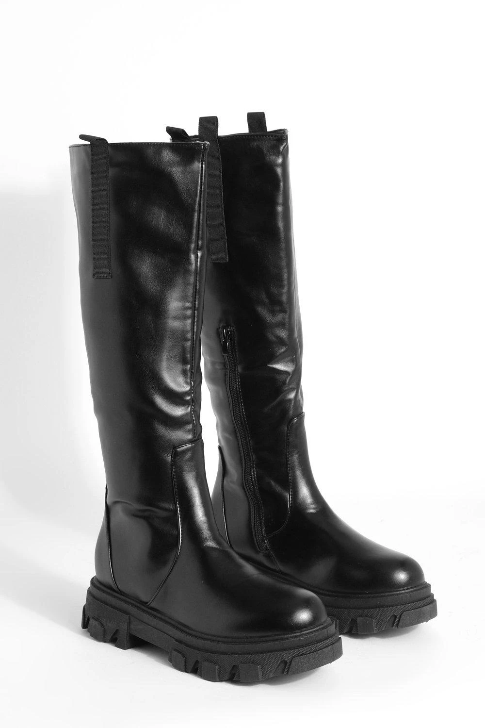 Breite Passform Klobige Kniehohe Chelsea-Stiefel 5 Breite Passform Klobige Kniehohe Chelsea-Stiefel – Bild 3