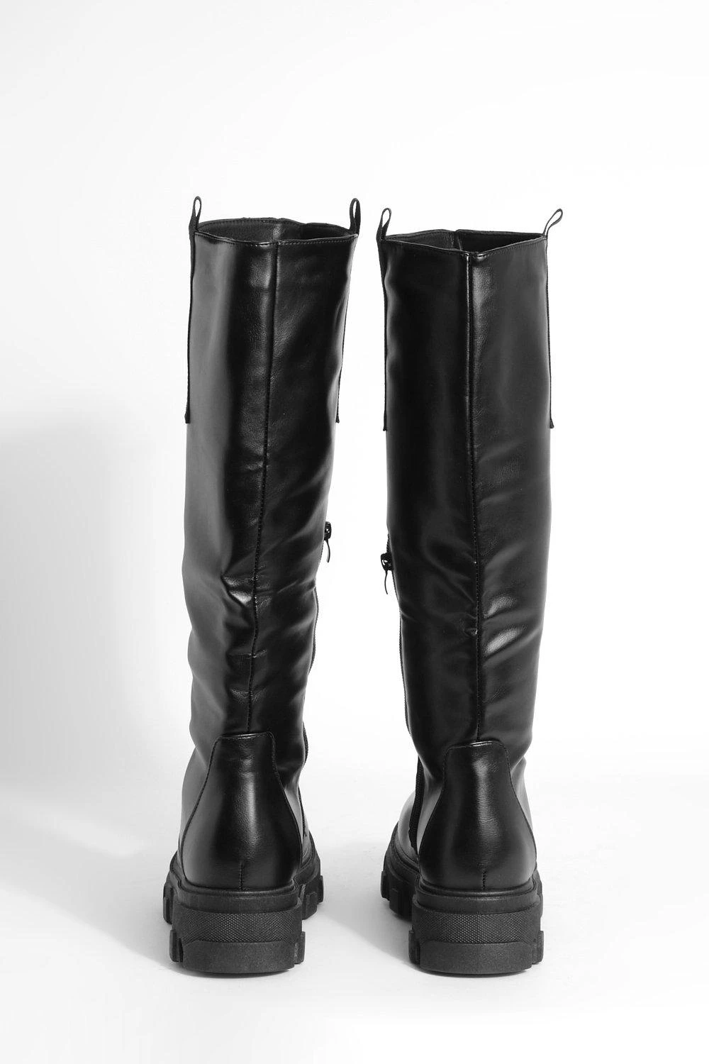 Breite Passform Klobige Kniehohe Chelsea-Stiefel 6 Breite Passform Klobige Kniehohe Chelsea-Stiefel – Bild 4