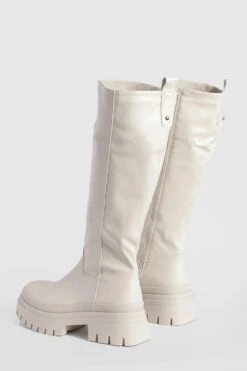 Kniehohe Chelsea-Stiefel Mit Klobiger Sohle -Nerf Verkäufe gzz49325 ecru xl 3