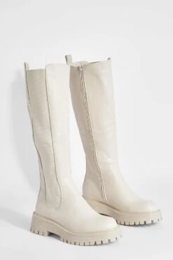 Kniehohe Klobige Chelsea-Stiefel 8 Kniehohe Klobige Chelsea-Stiefel -Nerf Verkäufe gzz49393 beige xl 2