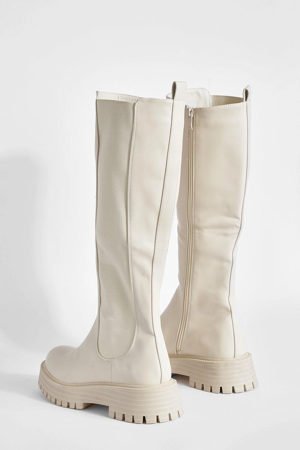 Kniehohe Klobige Chelsea-Stiefel 6 Kniehohe Klobige Chelsea-Stiefel – Bild 4