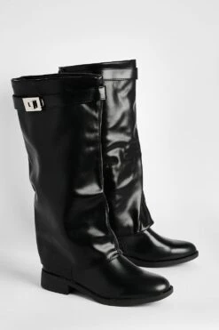 Kniehohe Stiefel Mit Metall-Detail -Nerf Verkäufe gzz52718 black xl 2