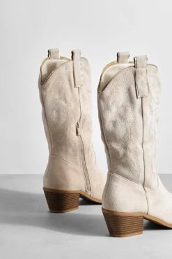 Western Cowboy-Stiefel Mit Kontrast-Naht -Nerf Verkäufe gzz57390 beige xl 3