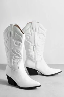 Kniehohe Bestickte Western Cowboy-Stiefel 8 Kniehohe Bestickte Western Cowboy-Stiefel -Nerf Verkäufe gzz59332 white xl 2