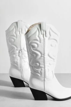 Kniehohe Bestickte Western Cowboy-Stiefel 9 Kniehohe Bestickte Western Cowboy-Stiefel -Nerf Verkäufe gzz59332 white xl 3