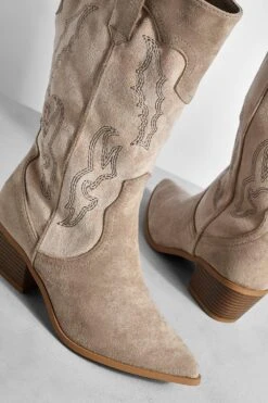 Western Cowboy-Stiefel Mit Kontrast-Detail -Nerf Verkäufe gzz59334 beige xl 3